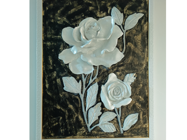 تابلو گچبری رز