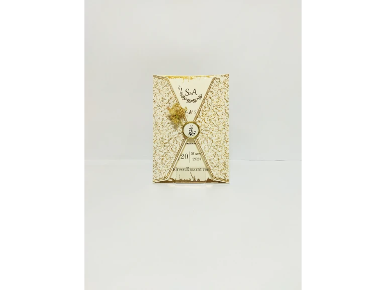 چاپ کارت عروسی با گل و رینگ